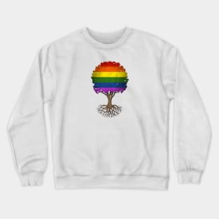 Tree of Life with Gay Pride Rainbow Flag Crewneck Sweatshirt